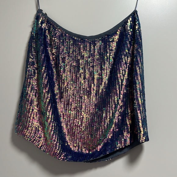 Topshop Iridescent Sequin Mini Skirt - Picture 4 of 9